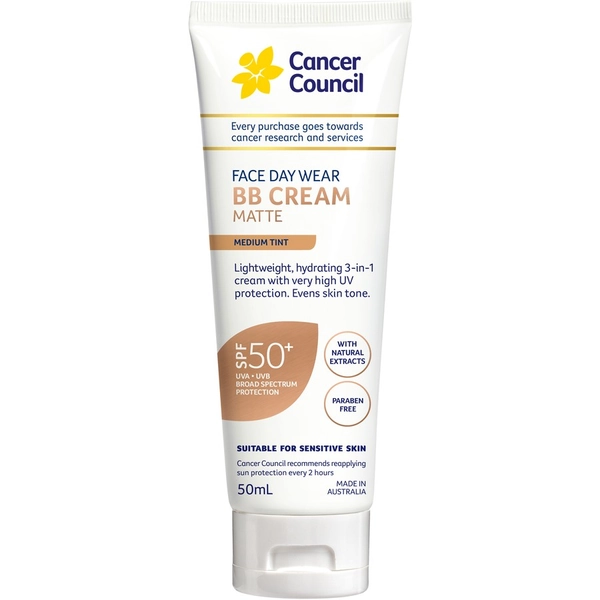 Cancer Council Face Day Wear BB Cream Matte SPF 50+ 50mL - Medium Tint