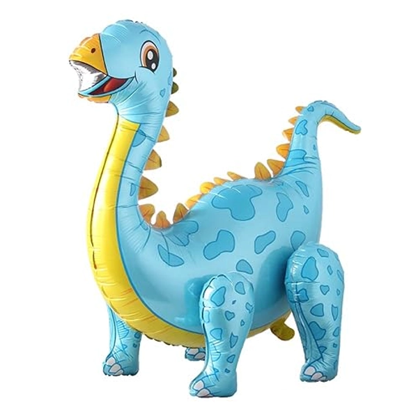 Self standing Dinosaur Tyrannosaurus Animal Balloons for Birthday Party Baby Shower Decoration Kit Inflatable Party Supplies Decorations Gift Kids and Adults (3D Tanystropheus Blue) - 3d Tanystropheus Blue