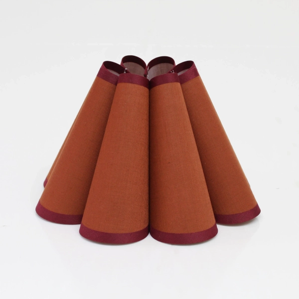 Handmade Brown Pleated Lampshade: Fabric & Acrylic, Custom Size