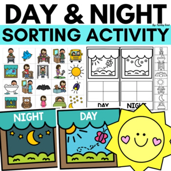 DAY AND NIGHT Sorting Activity and Printable Worksheet for Pre-K & Kindergarten