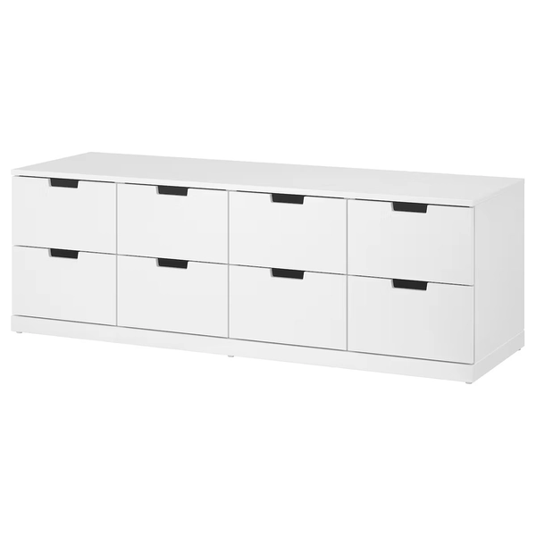 NORDLI Chest of 8 drawers - white 160x54 cm