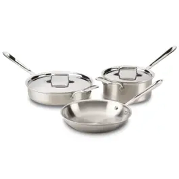 All-Clad D5 Stainless Brushed 5-ply Bonded Cookware Set; 5 piece Set