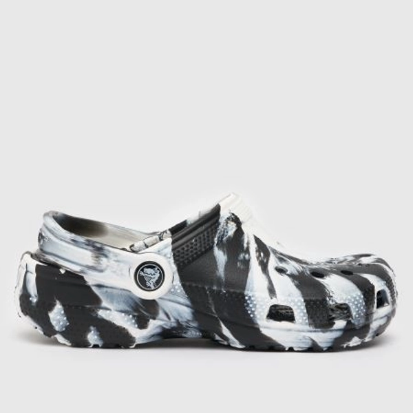 Crocs black & white classic marble clog Girls Youth sandals