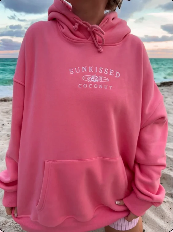 Hibiscus pink sunflower logo hoodie