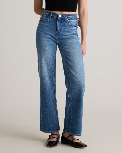 Comfort Stretch High Rise Wide Leg Jeans - 28" inseam