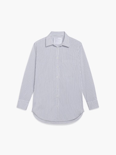 Women's Aero Zero Relaxed Shirt - Blue Linen Stripe | Blue Linen Stripe / M