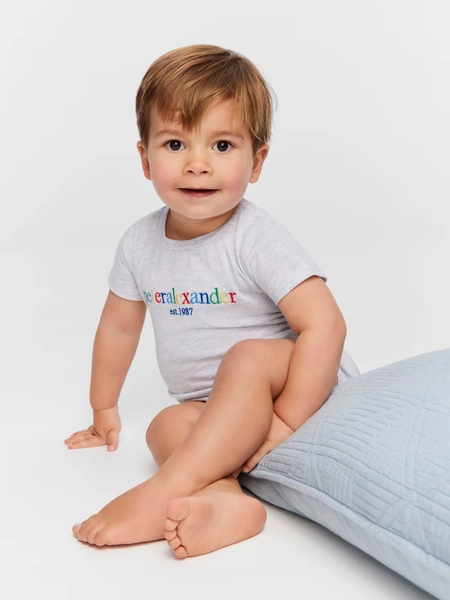 Baby P.A. Heritage Romper  Lt Grey - Peter Alexander Online