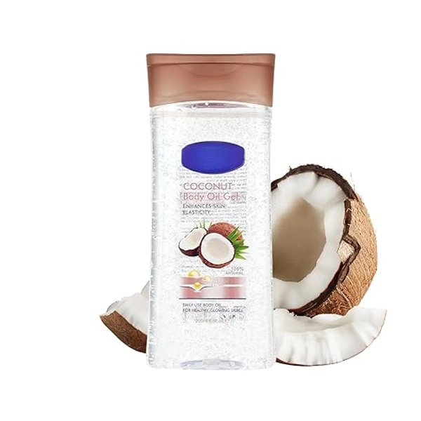 Coconut Essential Oils for Skin - Coconut Body Oil Gel - Aging,Brightening,Firming,Nourishing,Moisturizing Coconut Oil&Shea Butter Body Lotion - Coconut Body Oil for Women - Face&Body Skin Care - Coconut