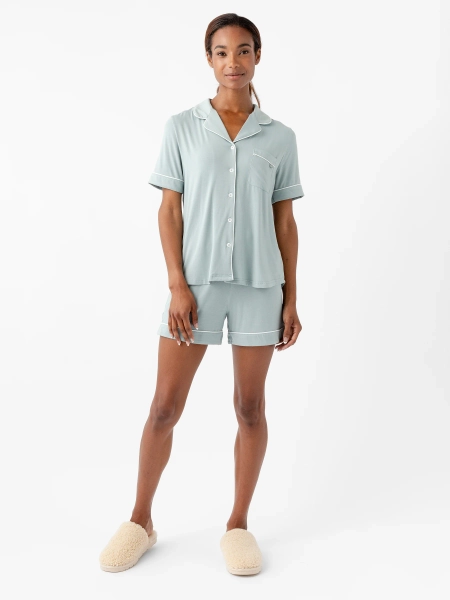 Women's Bamboo Stretch-Knit Short Sleeve Pajama Set | Brook / XXL