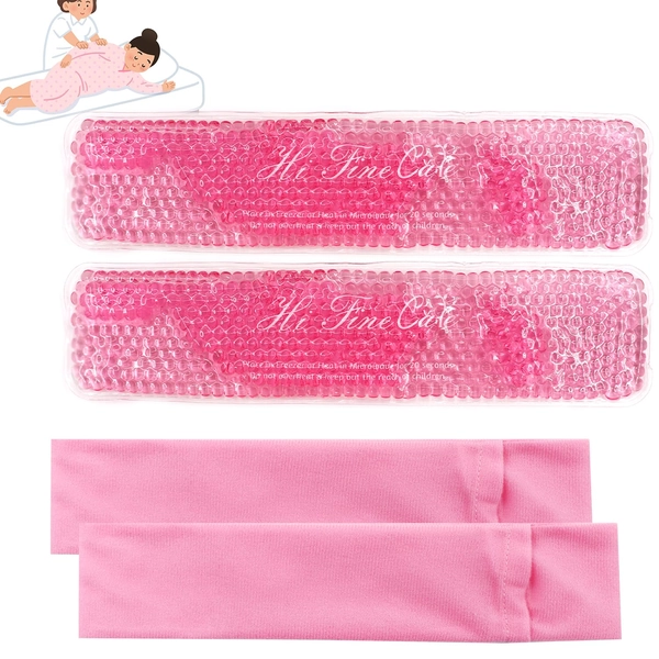 Reusable Perineal Cooling Pad - Postpartum and Hemorrhoid Pain Relief, Hot & Cold Packs for Women After Pregnancy and Delivery,(2 Gel Packs + 3 Washable Sleeves) (#1)