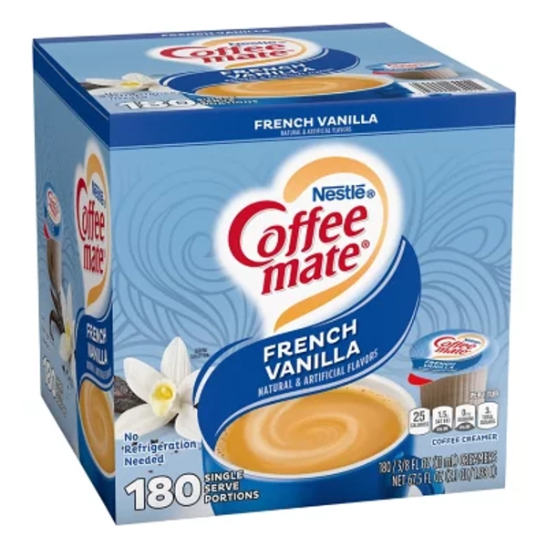 Nestle Coffee-Mate Coffee Creamer Liquid Creamer Singles, French Vanilla, 180 ct. - Sam's Club