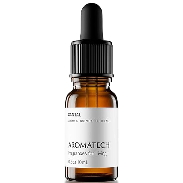 AromaTech Santal Aroma Essential Oil Blend: Luxury Hotel Inspired Aromatherapy with Amber, Vanilla, Cedar & Sandalwood for Ultrasonic Diffusers & Nebulizers - 0.3 fl oz, 10 mL - Santal - 0.33 Fl Oz (Pack of 1)