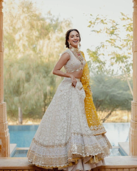Kiara Advani White Designer Lehenga Choli