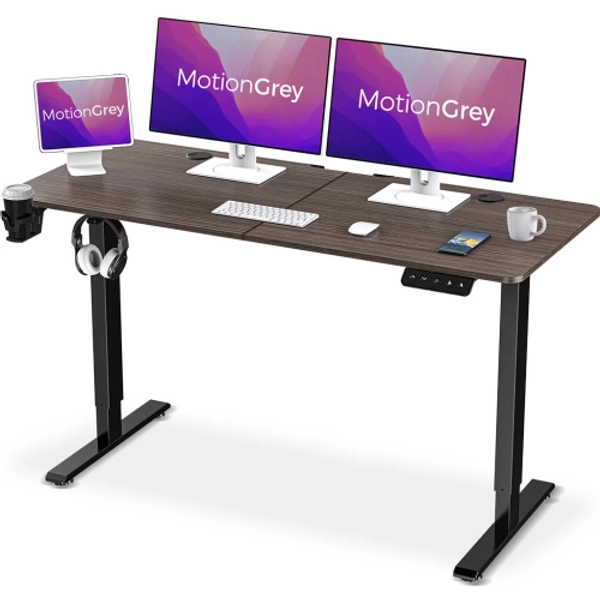 MotionGrey Standing Desk Height Adjustable Electric Motor Sit-to-Stand Desk Computer for Home and Office - Black Frame (55x24 Tabletop Included) - Only on Best Buy | Best Buy Canada