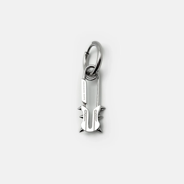 SAFETY PIN SPIKE HOOP EARRING
