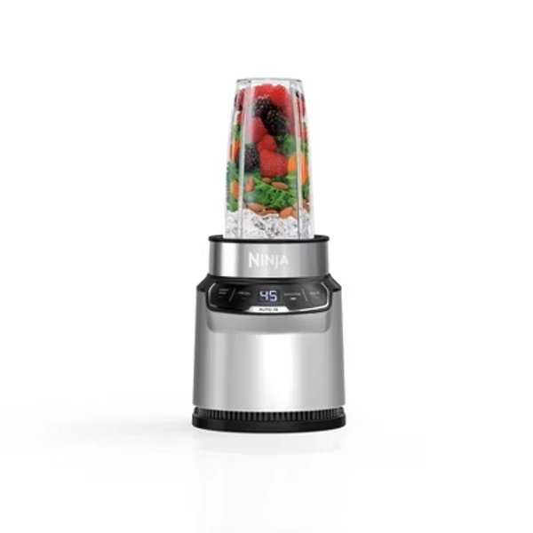 Ninja Nutri-Blender Pro with Auto-iQ - BN401: 1100W Personal Smoothie Blender, Stainless Steel, 2 Cups, Dishwasher Safe