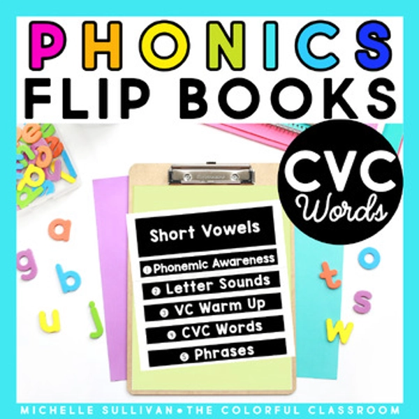 Phonics Flip Books | Structured Literacy | Short Vowel CVC Word Practice