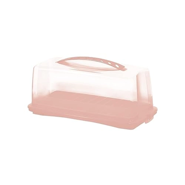 Rotho Fresh Kuchenbehälter mit Haube und Tragegriff, lebensmittelechter Kunststoff (PP) BPA-frei, pink, (36.0 x 16.5 x 16.5 cm) - Pink - Nicht zutreffend