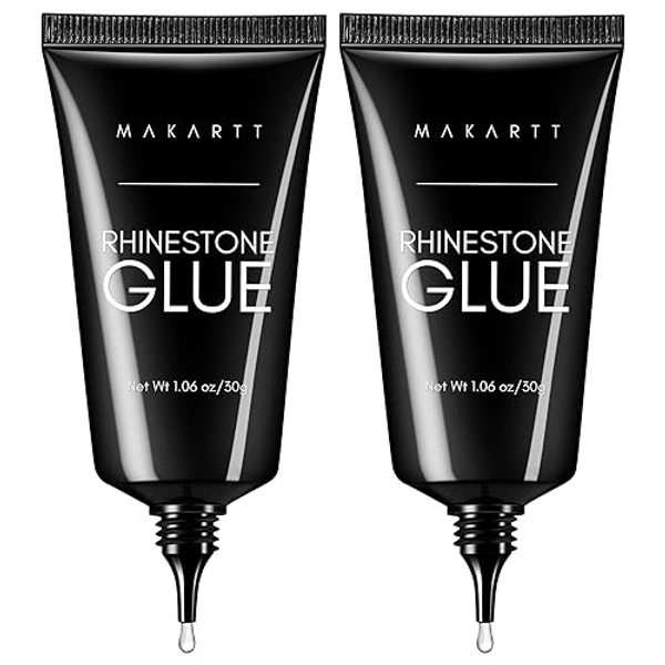 Makartt Nail Rhinestone Glue for Nails - 60ML Gel Nail Glue for Rhinestones Gems Super Strong Bling Gel for Nail Gem Bow Jewels Crystals Beads Diamonds Pearls 3D Nail Art Cured Need Beauty Gift