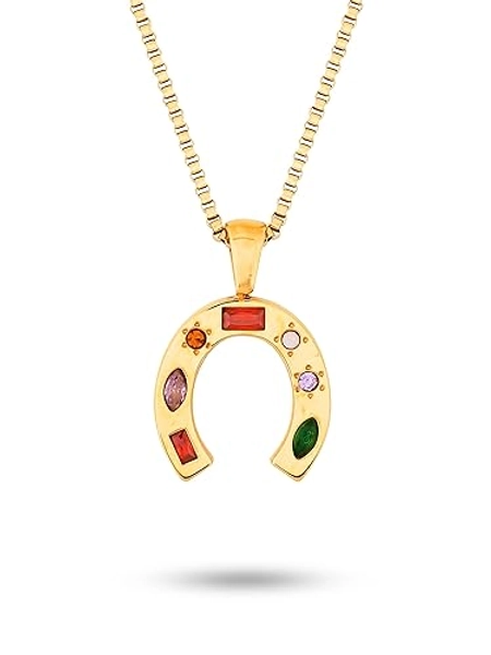 OJERRY Cute Summer Essentials Lucky Horseshoe Pendant Cool Horse Necklaces Jewelry Accessories Coolest Romantic Gifts for Women Country Teen Girls Her Trendy Stuff