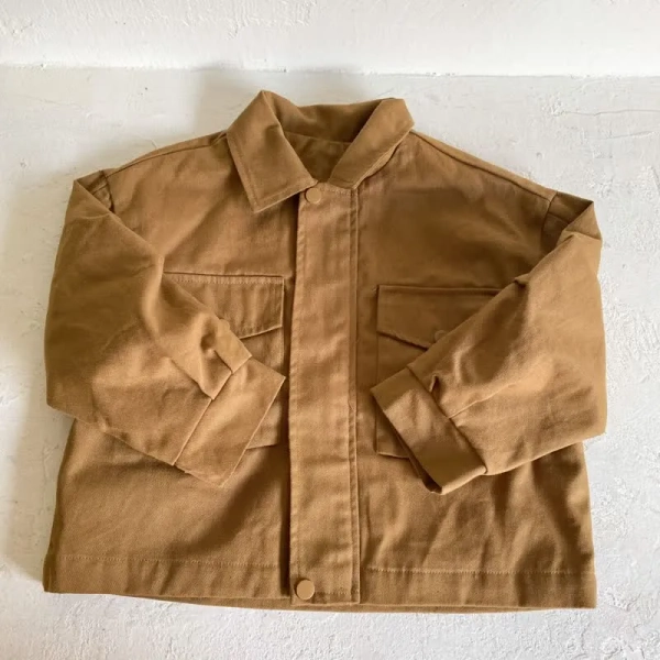 Toddler Worker Solid Color Pocket Jacket