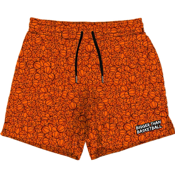 Basketball Pattern - Shorts - Orange | Youth Small
