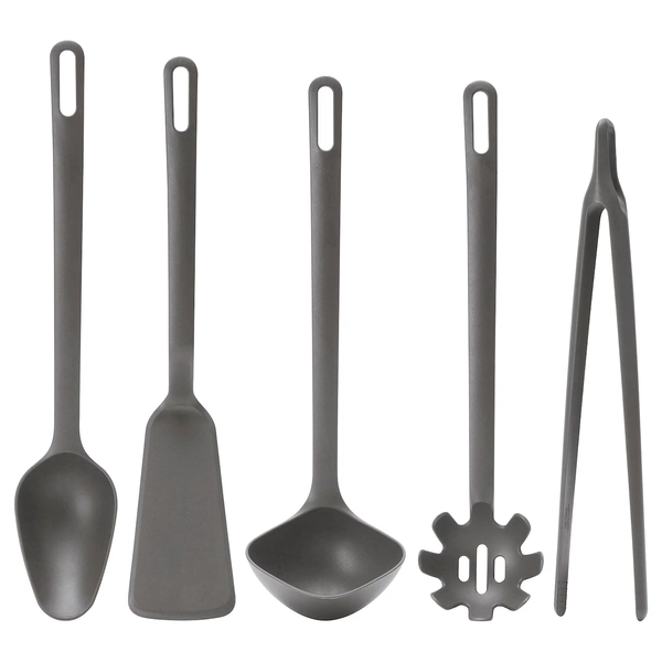 FULLÄNDAD 5-piece kitchen utensil set - gray