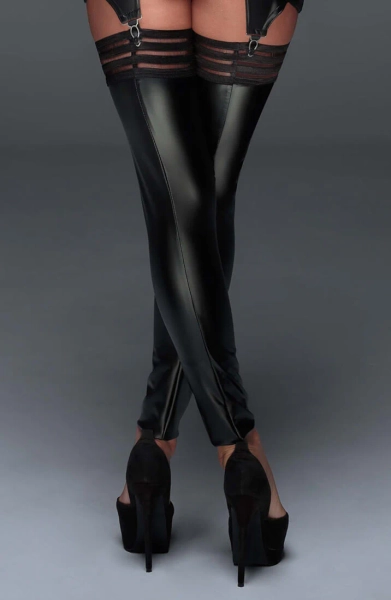Wet look Stay Up stockings - Making Me High | XL