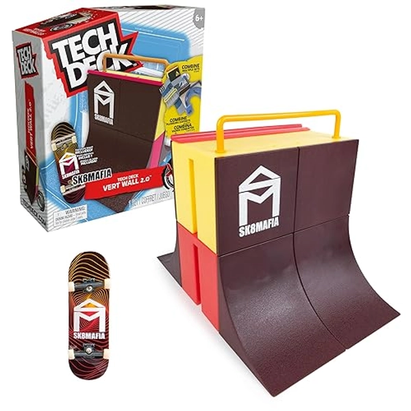 Tech Deck, Vert Wall 2.0, X-Connect Park Creator, Customizable and Buildable Ramp Set with Exclusive Fingerboard, Kids Toy for Boys and Girls Ages 6 and up - Vert Wall 2.0