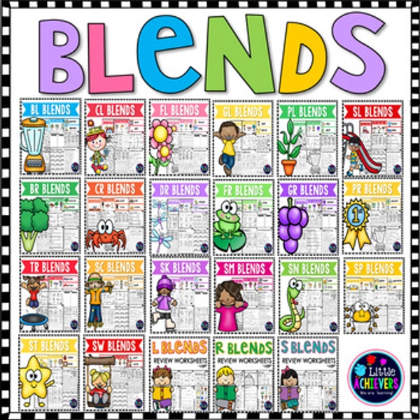 Beginning Blends Worksheets - Consonants Blends Activities BUNDLE: PHONICS