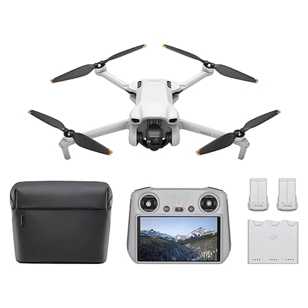 DJI Mini 3 Fly More Combo (DJI RC) – Leichte und faltbare Mini-Kameradrohne mit 4K HDR-Video, 38 min Flugzeit, echten vertikalen Aufnahmen und intelligenten Funktionen, C0 - Mini 3 Fly More Combo (DJI RC) (C0) - Standard