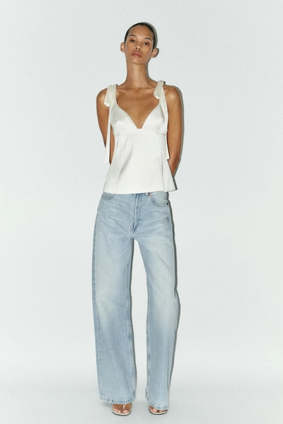 SATIN EFFECT BOW TOP