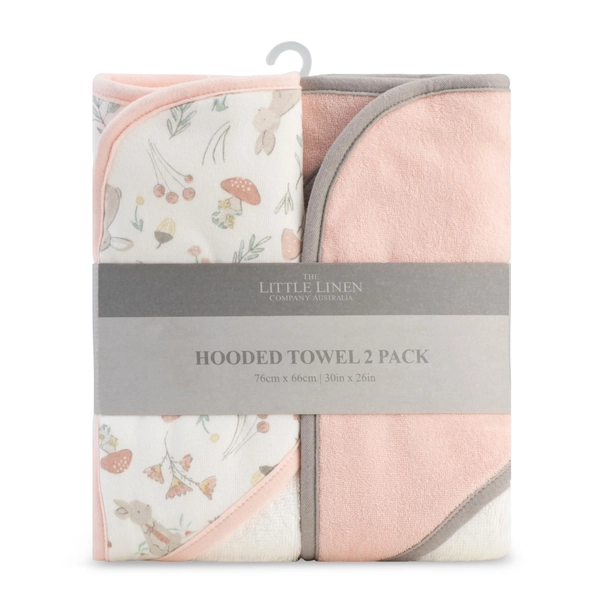 The Little Linen Company Hooded Baby Bath Hooded Towel 2pk - Harvest Bunny - Harvest Bunny