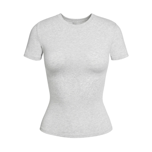COTTON JERSEY T-SHIRT | LIGHT HEATHER GREY | SMALL