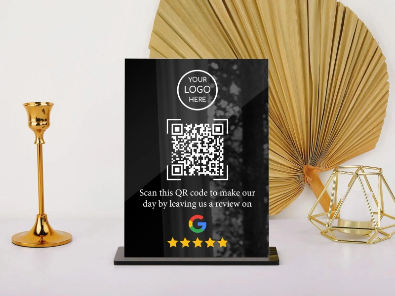 Personalized Business Leave a Review, Leave Us a Google Review Sign, QR Code Display Sign, Business Review, Small Business Sign, Acrylic