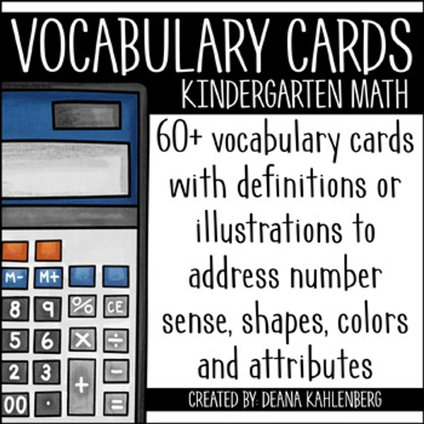 Math Vocabulary Cards {Kindergarten}