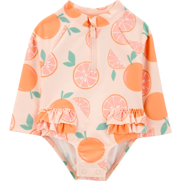 Orange Baby 1-Piece Orange Slice Long-Sleeve Rashguard Swimsuit | Carter’s Oshkosh Canada