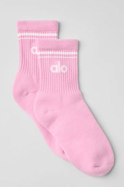 Unisex Half-Crew Throwback Sock - Sweet Pink/White | Sweet Pink/White / S