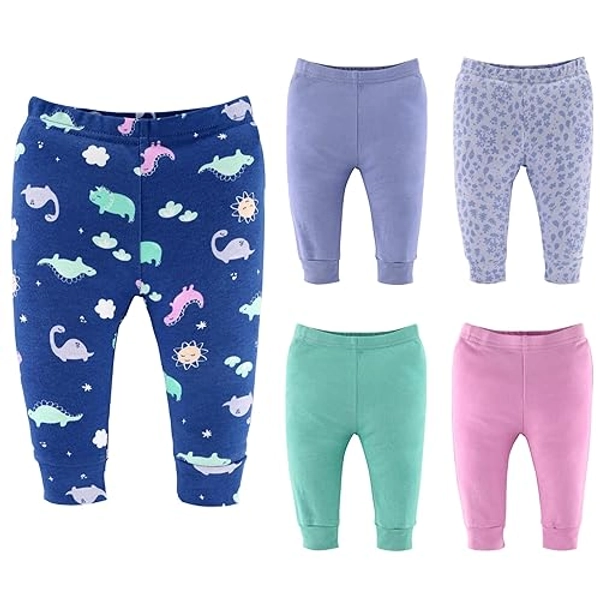 The Peanutshell Baby Girl Pants, Baby Girls' Clothing, Cotton Baby Clothes for Girls, Newborn to 24 Month Pants, Bottoms - 6-9 Months - Multicolor