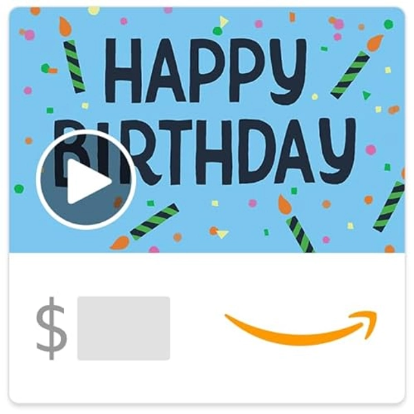 Amazon.com eGift Card (Instant Email or Text Delivery) - 50 - Birthday Candles (Animated)