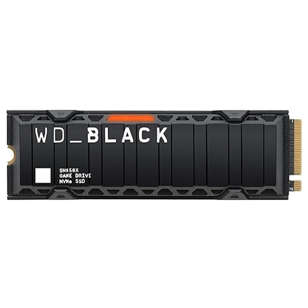 WD_BLACK 1TB SN850X NVMe Internal Gaming Solid State Drive with Heatsink - Works with Playstation 5, Gen4 PCIe, M.2 2280, Up to 7,300 MB/s - WDS100T2XHE - 1TB - SSD w/ Heatsink