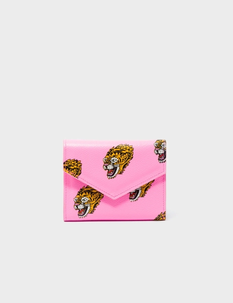 Fiona Bubblegum Pink Leather Wallet - El Trópico Print Design | Default Title