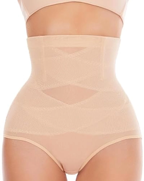 SIMIYA Shapewear for Women Tummy Control High Waist Extra Firm Body Shaper Waist Cincher Stomach Shapewear - Nude - Medium