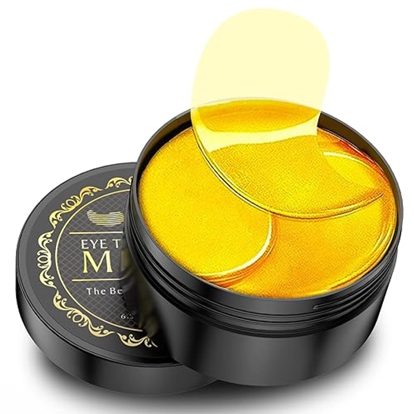 NAZANO Under Eye Patches - 60 Pcs - 24K Gold Eye Mask- Puffy Eyes & Dark Circles Treatments,Reduce Under Eye Bags and Smooth Wrinkles,Eye Skin Care Pads With Collagen,Hyaluronic Acid & Castor Oil - Gold