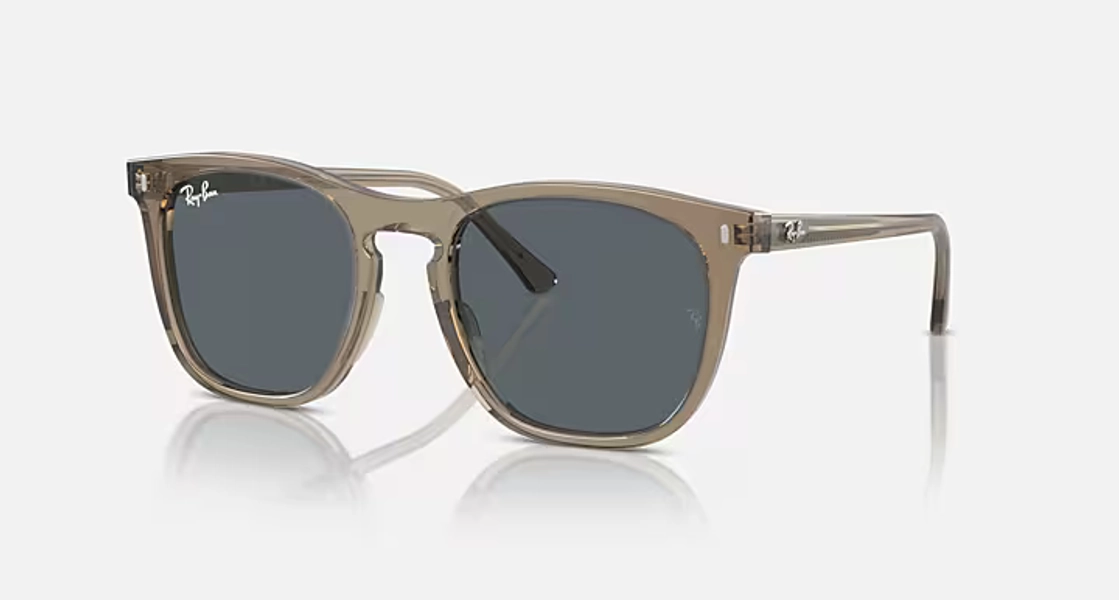 Ray-Ban Sunglasses Unisex Rb2210 - Transparent Brown Frame Blue Lenses 53-21