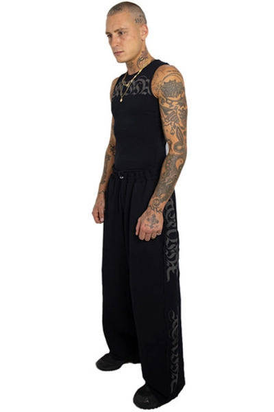 Black Panel Track-pant
