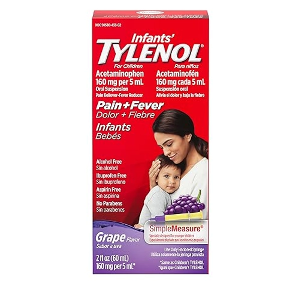 Infants' Tylenol Acetaminophen Liquid Medicine, Grape, 2 fl. oz - Infants Grape 2fl oz