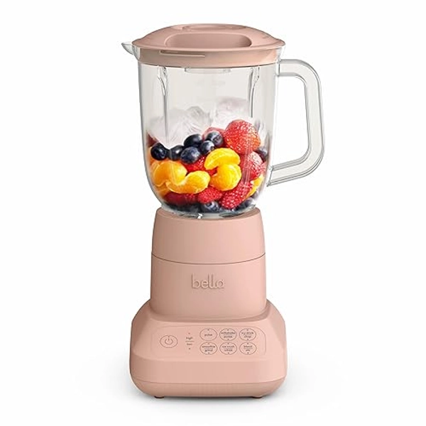 bella 10 Speed Countertop Blender, Juicer & Smoothie Maker, Fits-anywhere™ Kitchenware, Slim Flip & Store Design, Dishwasher Safe 48oz Capacity Pitcher & Lid, Stainless Steel Blade, 450 Watt, Blossom - Blossom