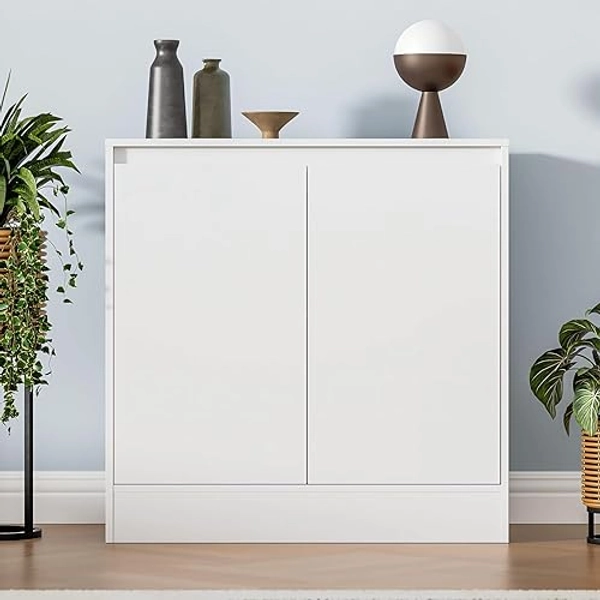 Housoul Buffet Cabinet with Storage, Coffee Bar Cabinet with 2 Doors and Adjustable Shelf, Modern Kitchen Buffet Sideboard for Living Room, Kitchen, White - 1-SET - White