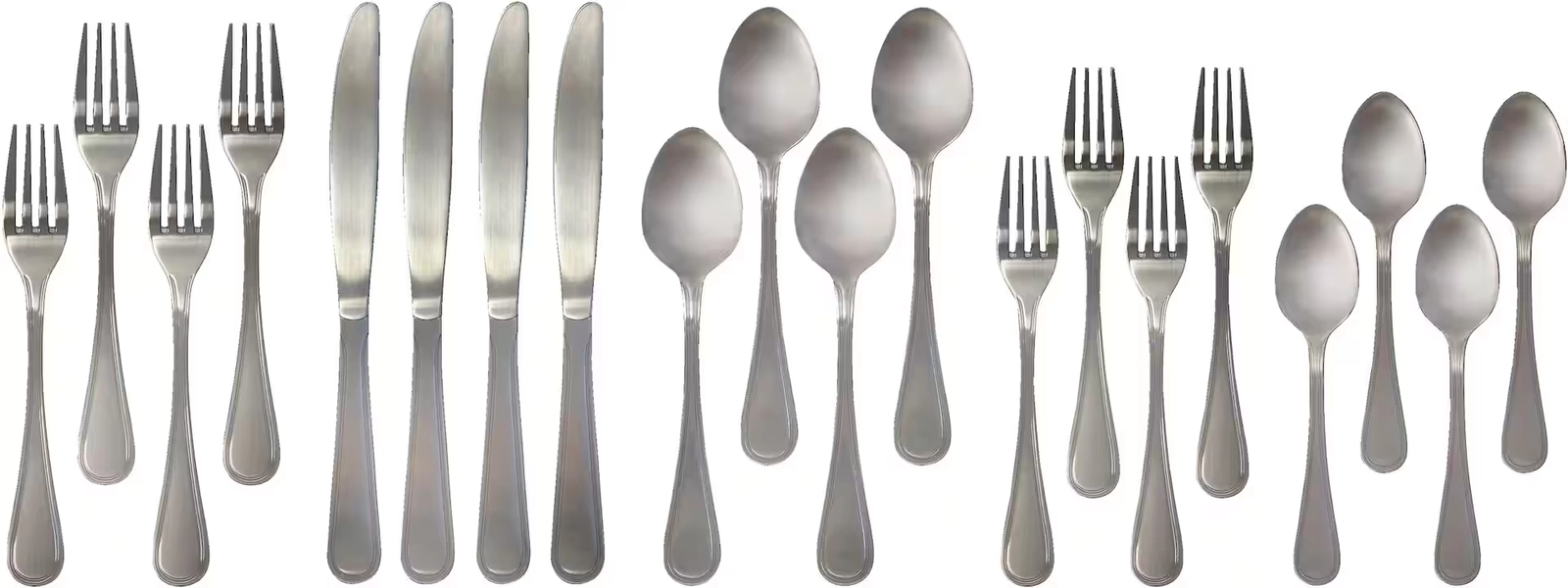 MASTER Chef Round Stainless Steel Flatware Set, Serves 4, 20-pc